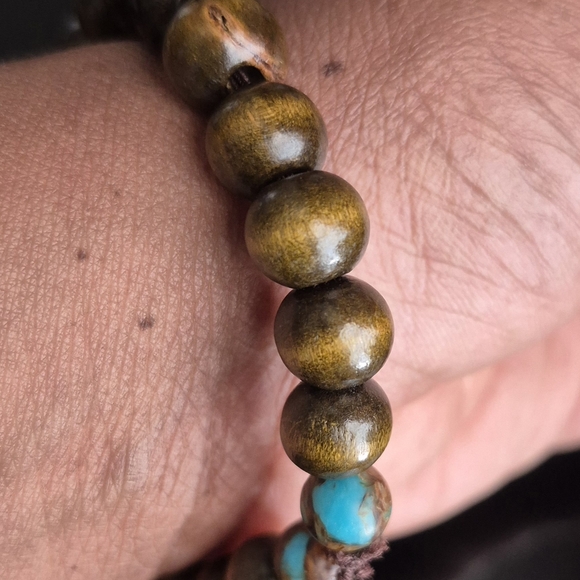 Handmade Mala Braclet With African Turquoise Stones! - Picture 4 of 4